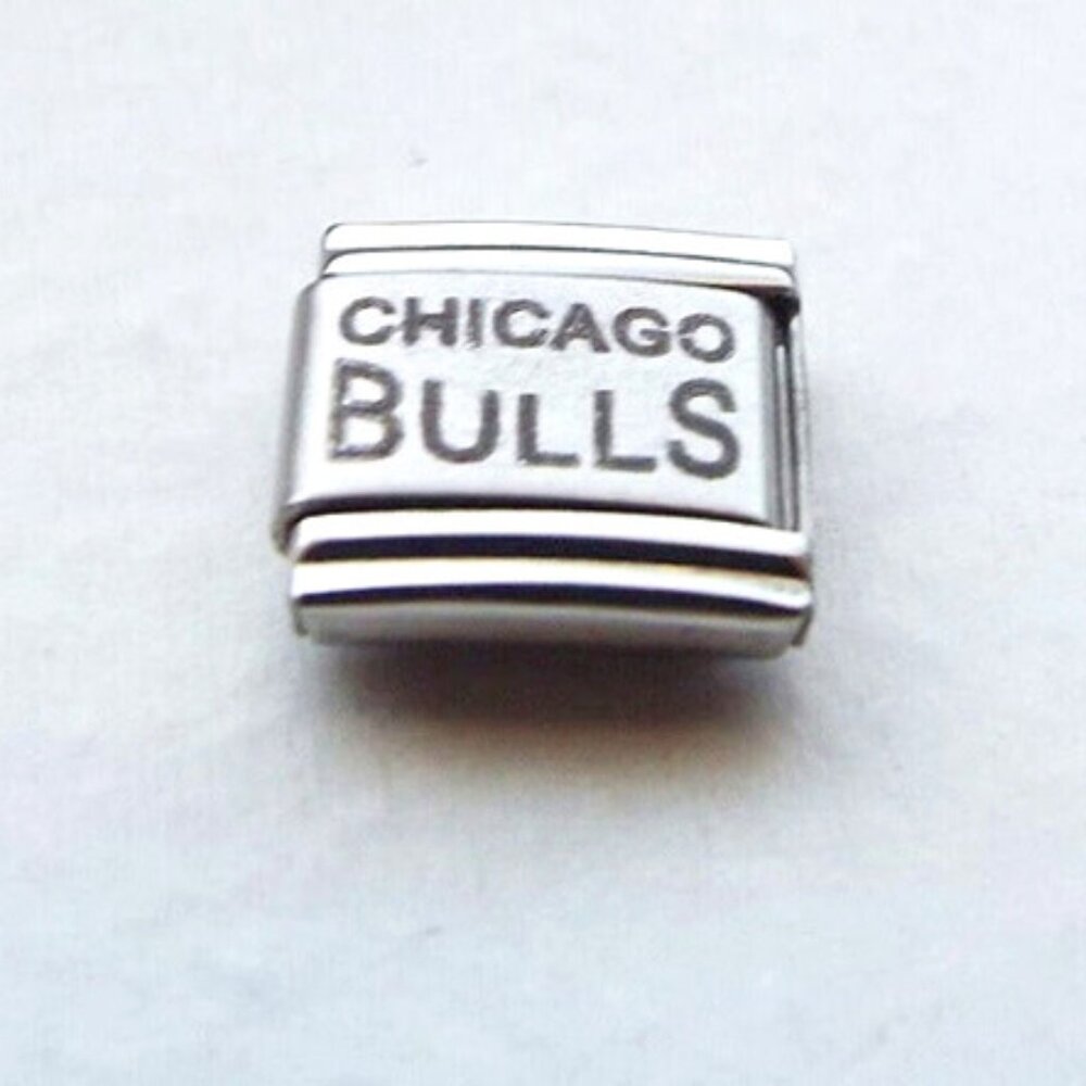 Chicago Bulls laser 9mm stainless steel italian charm bracelet link new